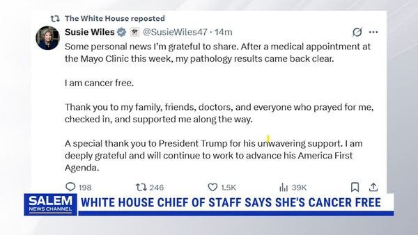 White House's Wiles Says She Is Free Of Cancer