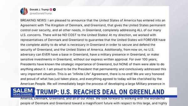 Trump Says U.S. And Denmark Reach Deal On Greenland