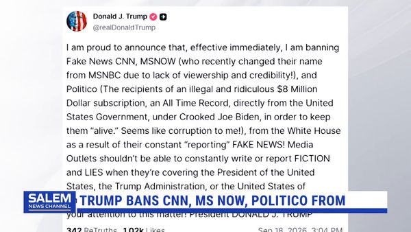 Trump Banning Media Outlets CNN, MS NOW, Politico From White House