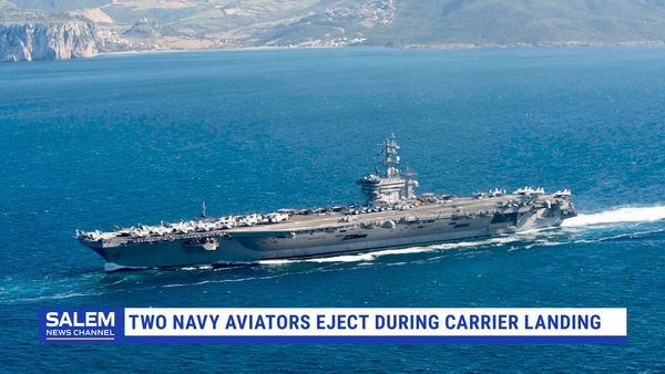 Two Navy Aviators Eject During Carrier Landing