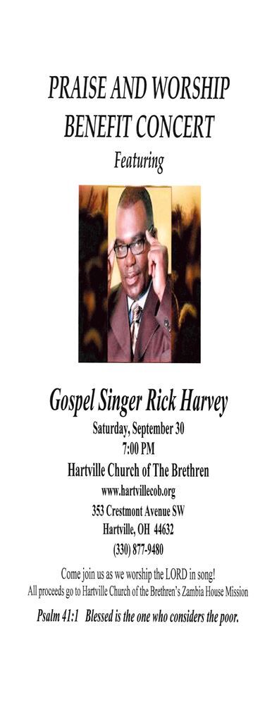 Gospel Singer, Rick Harvey, Concert