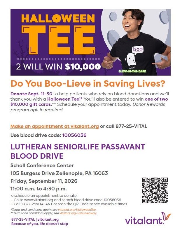 Lutheran SeniorLife Passavant Blood Drive with Vitalant