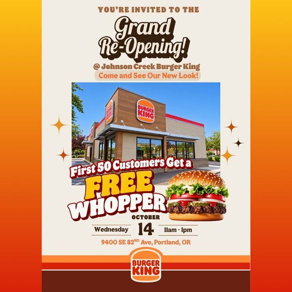 ¡GRAN REAPERTURA DE BURGER KING JOHNSON CREEK!