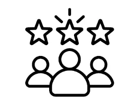 Star rating and people icon