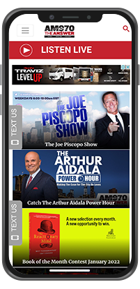 A mobile device featuring a New York radio website
