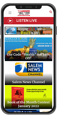 A mobile device featuring a San Diego radio website