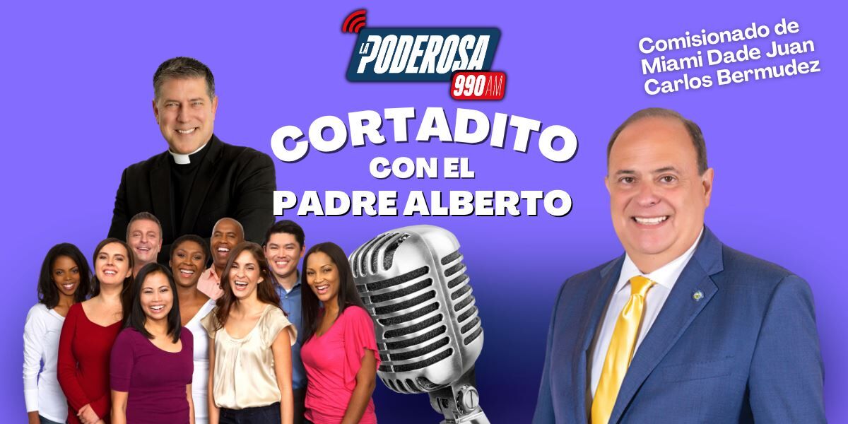 Cortadito con el Padre Alberto y El Comisionado de Miami Dade Juan Carlos Bermudez