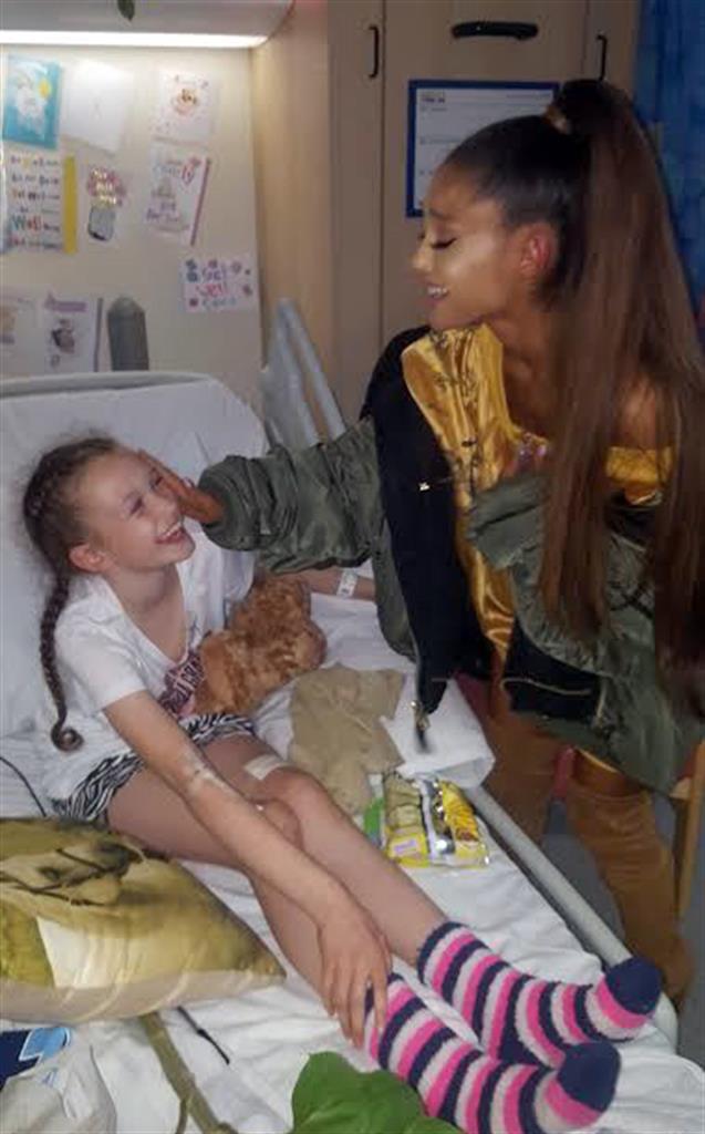 Pop star Ariana Grande visits fans at Manchester hospital | Money 105.5 ...
