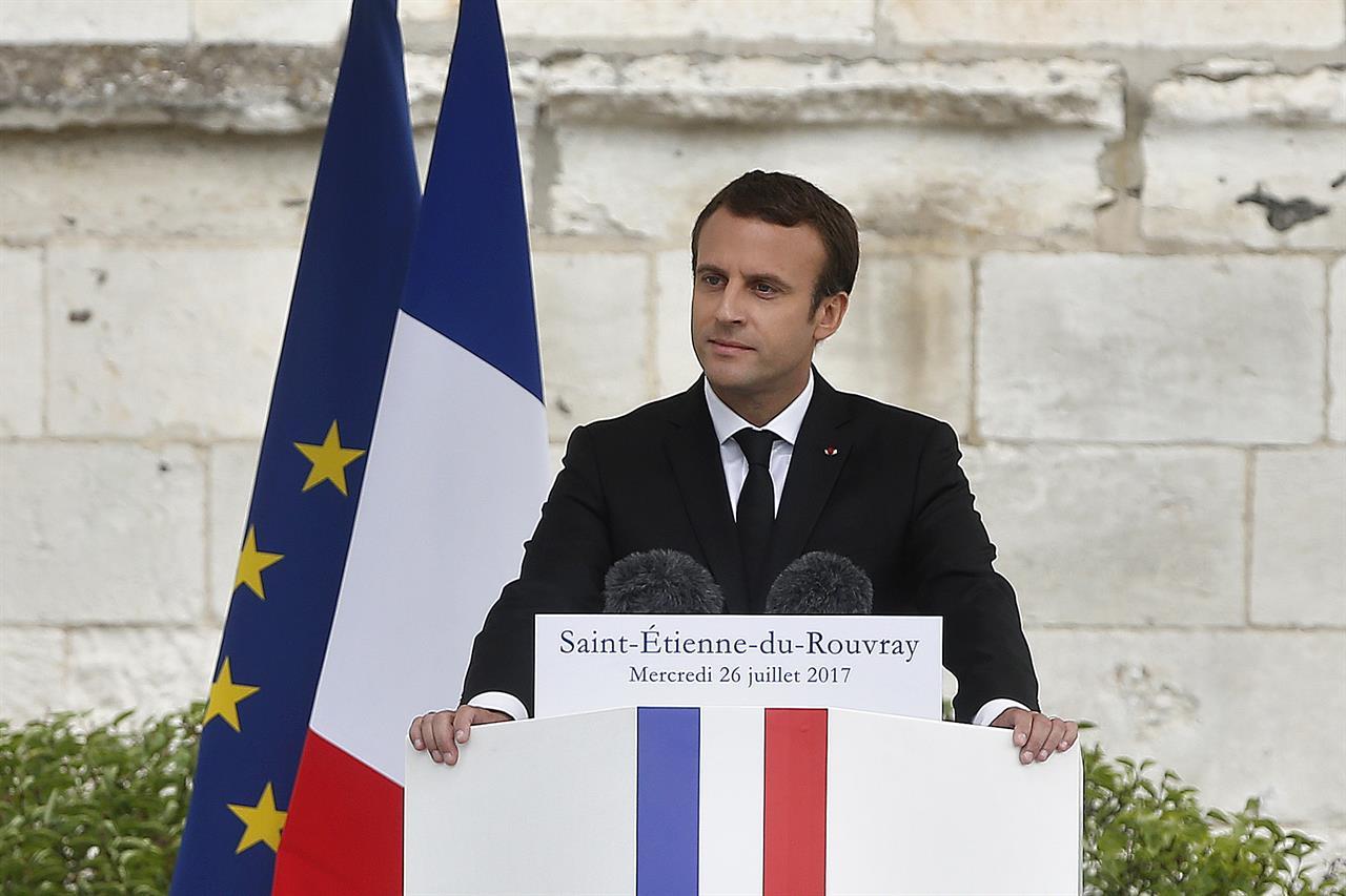 French president attends memorial for IS-slain priest ...