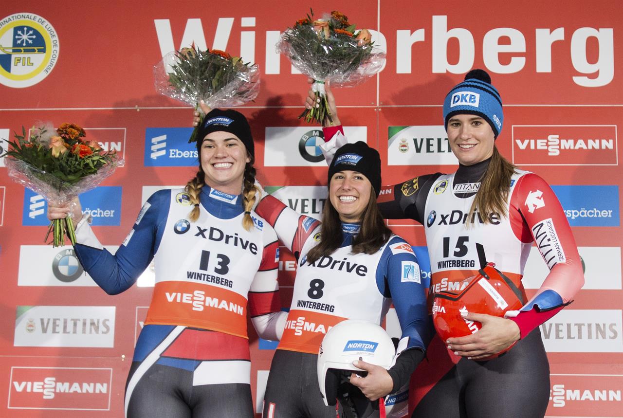 US women's luge has a 3-medal, 1-Olympic-berth day - Houston, TX