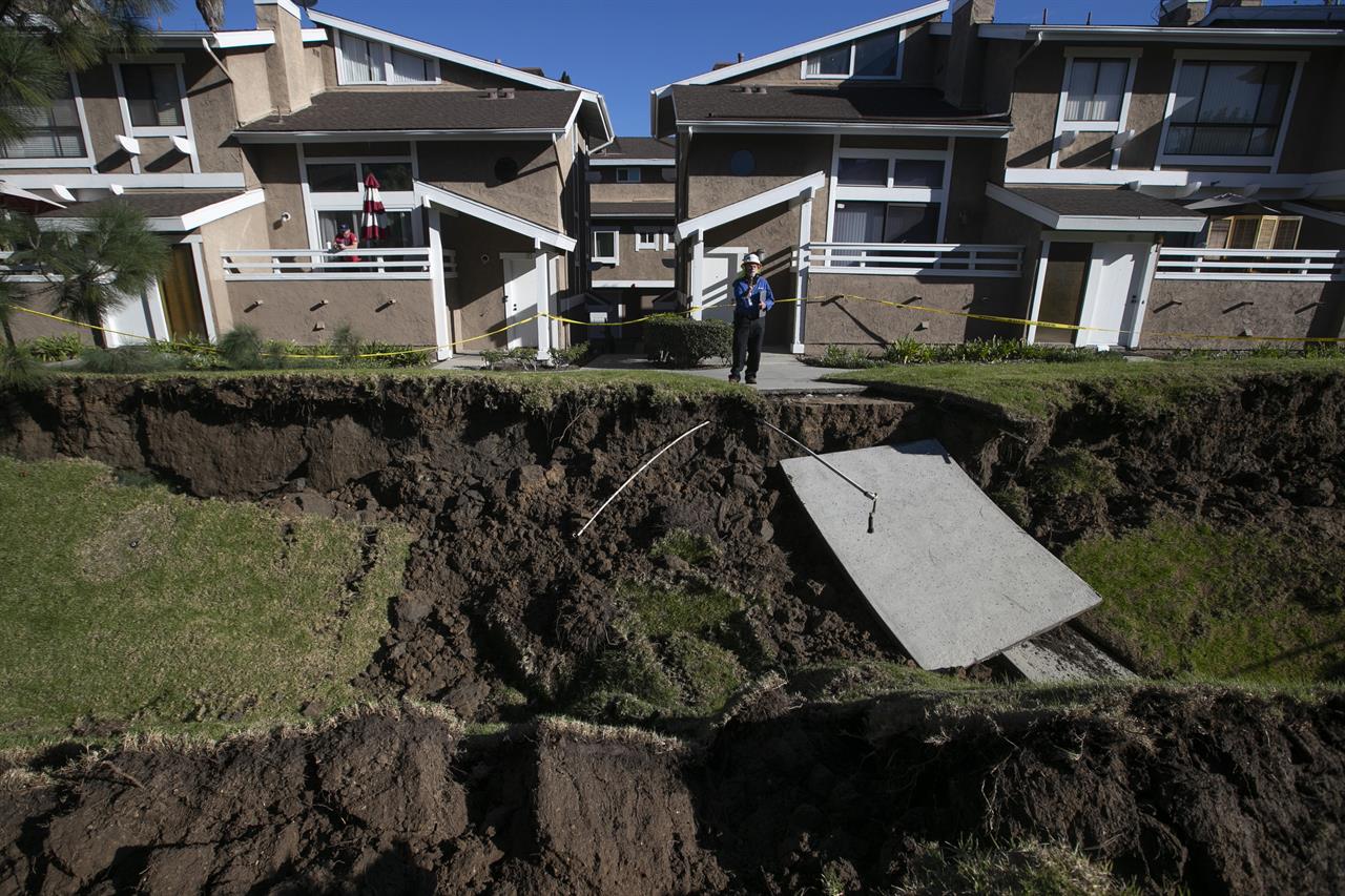 Collapsed Flood Channel Caused Southern California Sinkhole