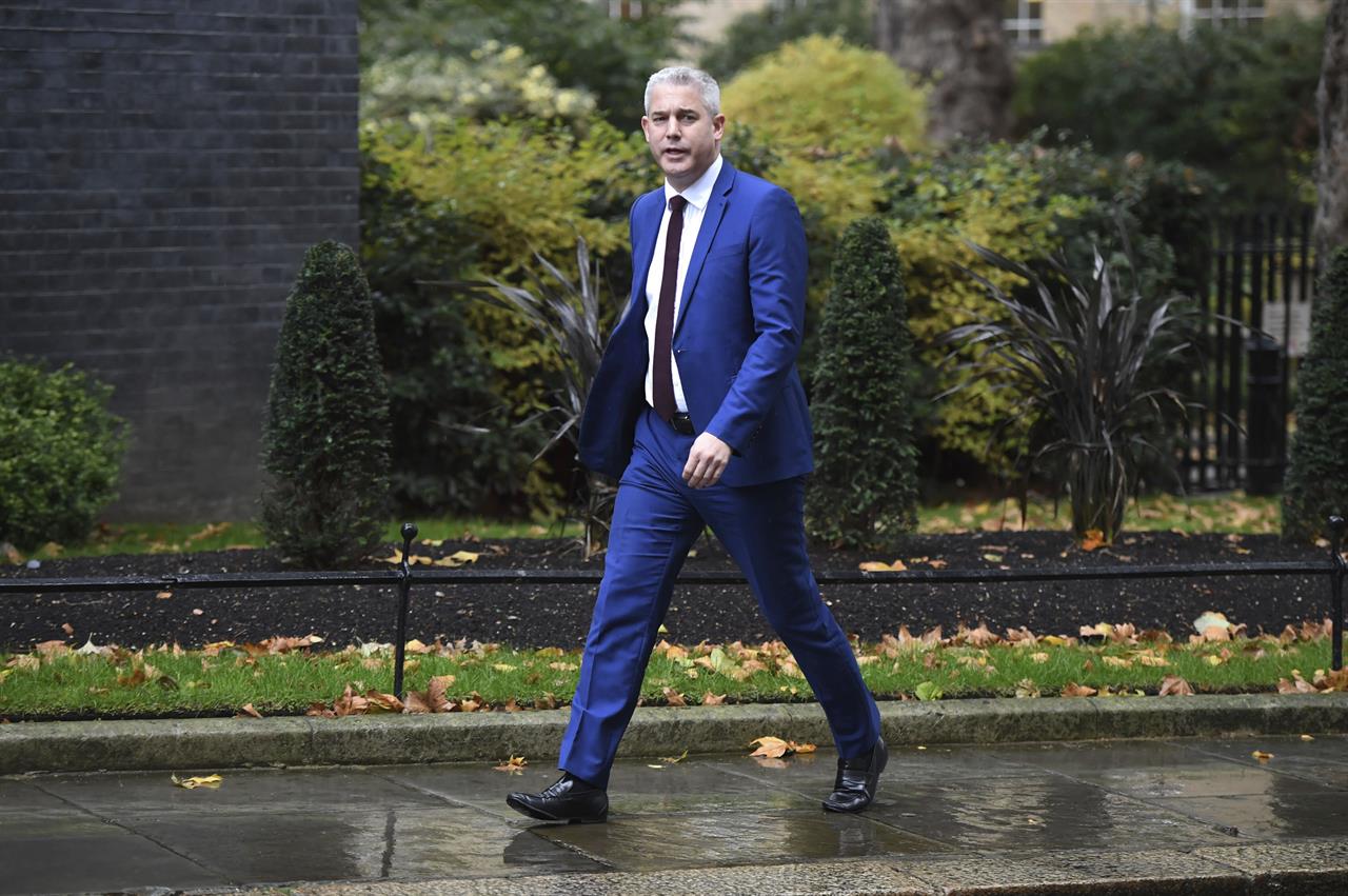 Brexit Secretary Stephen Barclay in Downing Street, London, Monday Oct. 21, 2019. With just 10 days to go until the U.K. is due to leave the European bloc, British Prime Minister Boris Johnson is expected to push for a vote on his Brexit deal, as Parliament geared up for a gruelling week. (Stefan Rousseau/PA via AP)
The Latest: UK speaker deals new blow to govt Brexit plan