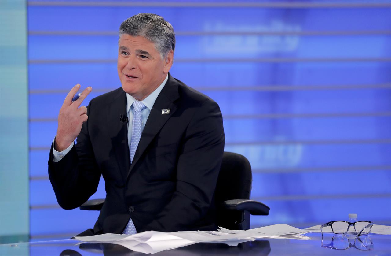 FILE - In this July 26, 2018 file photo, Fox News talk show host Sean Hannity speaks during a taping of his show in New York. Hannity has emerged as a surprise critic of Minneapolis police for their actions in the Memorial Day death of George Floyd. (AP Photo/Julie Jacobson, File)
Fox's Sean Hannity emerges as critic of Minneapolis police