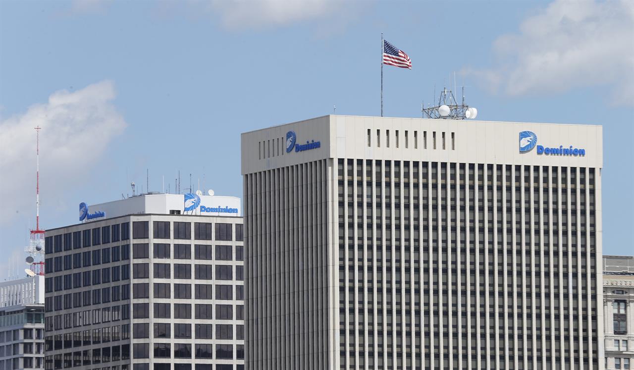 FILE - This April 28, 2015, file photo shows two Dominion Energy buildings in downtown Richmond, Va. The developers of the Atlantic Coast Pipeline announced Sunday, July 5, 2020, that they are canceling the multi-state natural gas project, citing delays and increasing cost uncertainty. (AP Photo/Steve Helber, File)
Developers cancel long-delayed, $8B Atlantic Coast Pipeline