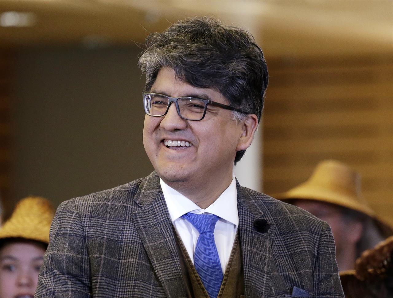 FILE - In this Oct. 10, 2016 file photo, author and filmmaker Sherman Alexie appears at a celebration of Indigenous Peoples' Day at Seattle's City Hall. Alexie is included in a list of authors who wrote books that were among the 100 most subjected to censorship efforts over the past decade, as compiled by the American Library Association. Alexie's prize-winning “The Absolutely True Diary of a Part-Time Indian” came in at No. 1. (AP Photo/Elaine Thompson, File)
Alexie, Pilkey books among most 'challenged' of past decade