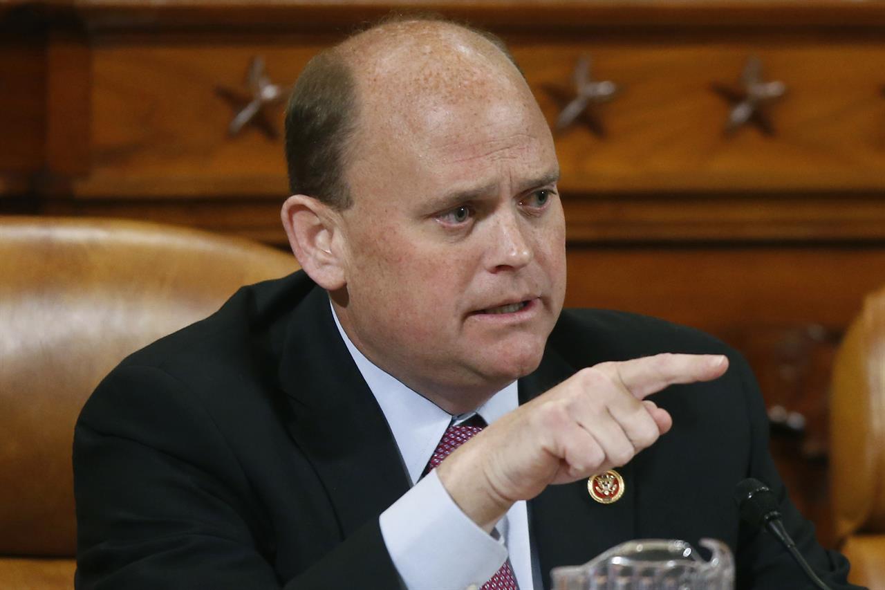 FILE - In this June 4, 2013 file photo, Rep. Tom Reed, R-N.Y., asks a question during the House Ways and Means Committee hearing on Capitol Hill in Washington. The upstate New York congressman said he and his family were threatened after a dead animal and a brick bearing a family member's name were found at his home on Friday, Oct. 23, 2020. (AP Photo/Charles Dharapak, File)