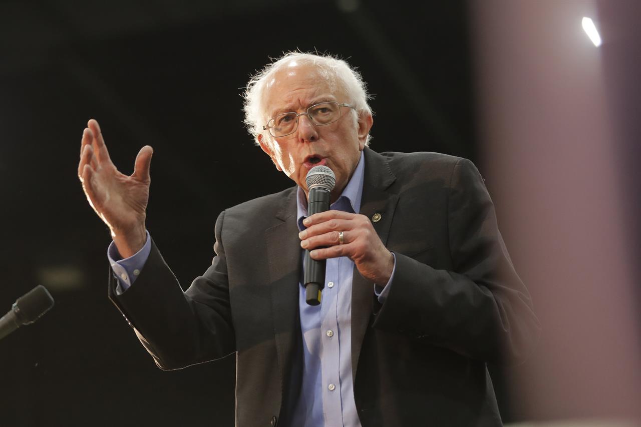 Democratic presidential candidate, Sen. Bernie Sanders, I-Vt., speaks at a campaign event in Myrtle Beach, S.C., Wednesday, Feb. 26, 2020. (AP Photo/Gerald Herbert)
Online 'impersonator' tried to contact campaigns, DNC says