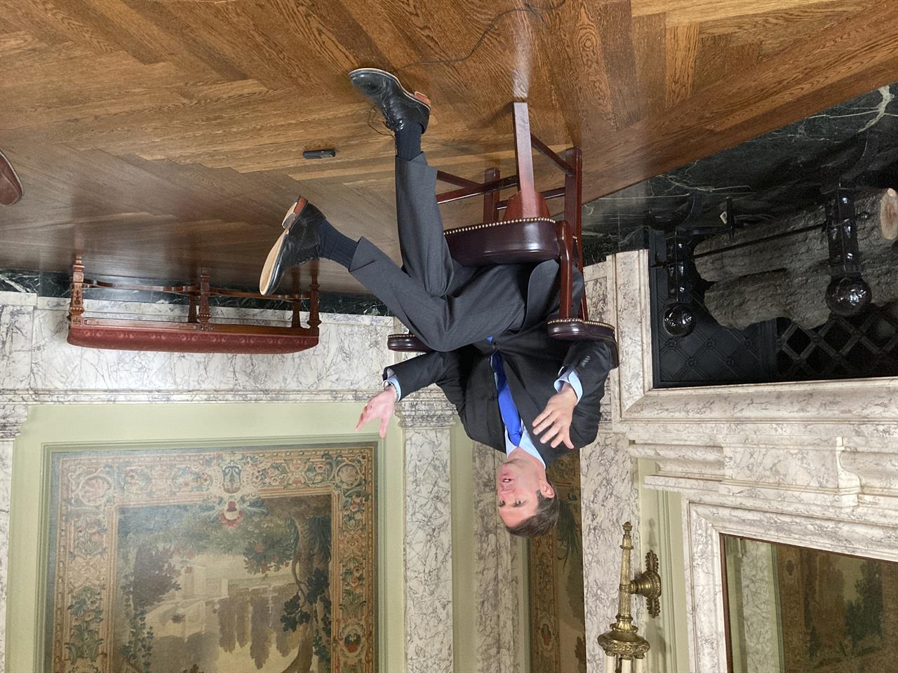 Kentucky Gov. Andy Beshear discusses pandemic politics in the state capitol on Friday, June 11, 2021 in in Frankfort, Ky. Beshear, a Democrat, confronted protests, lawsuits and impeachment petitions over his virus-related executive actions. (AP Photo/Dylan Lovan)