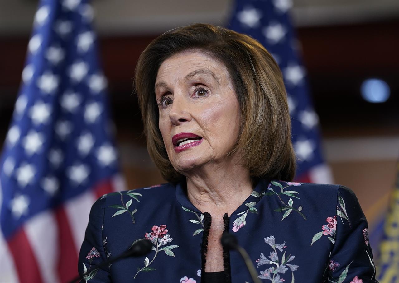 Speaker of the House Nancy Pelosi, D-Calif., meets with reporters at the Capitol in Washington, Thursday, July 22, 2021. Pelosi discussed her reasons for rejecting two Republicans chosen by House GOP leader Kevin McCarthy to be on the committee investigating the Jan. 6 Capitol insurrection. (AP Photo/J. Scott Applewhite)