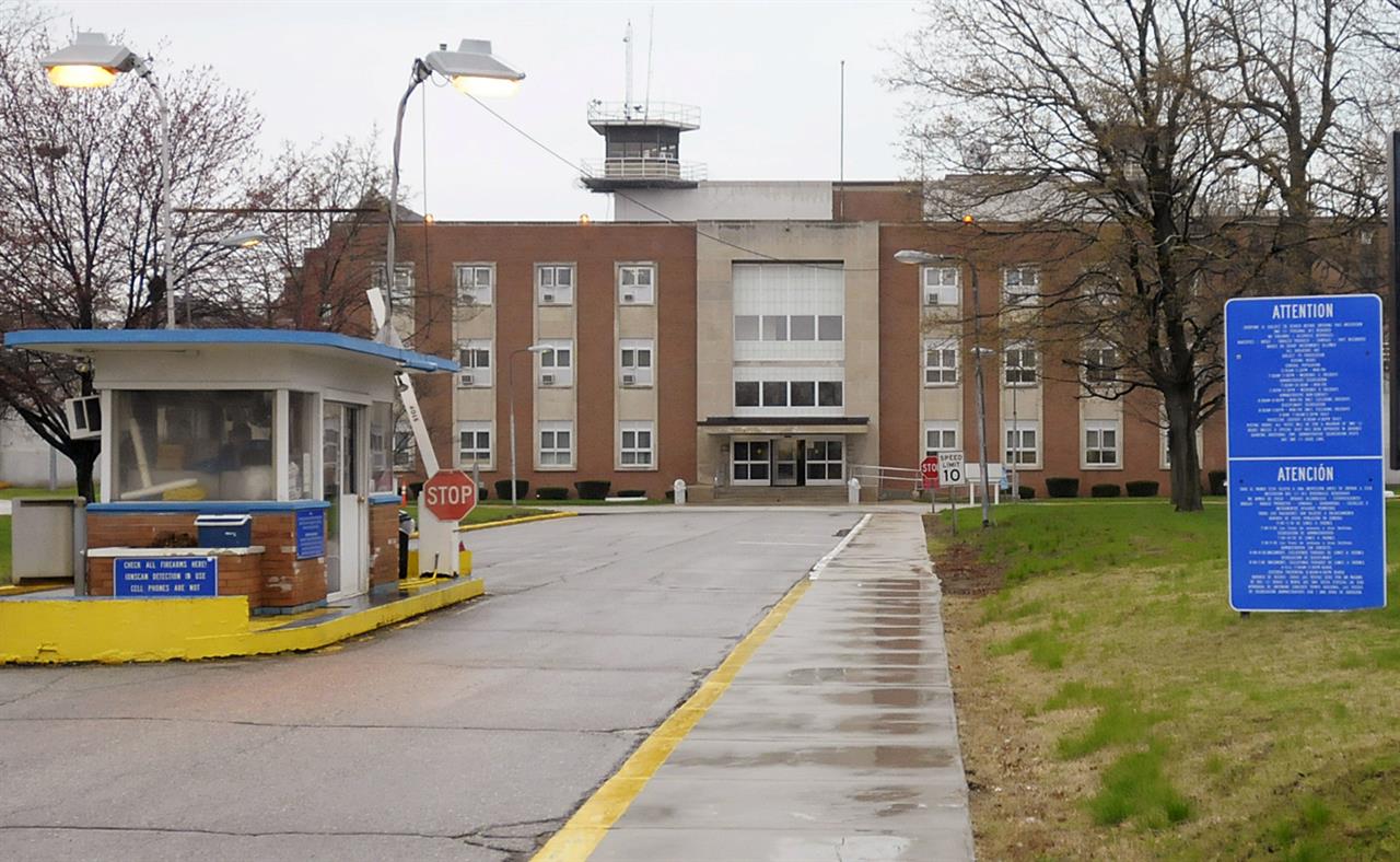 FILE - In this April 23, 2013, file photo, the Indiana State Prison stands in Michigan City, Ind. One correction officer is dead and a second is seriously injured after an alleged attack Sunday, Feb. 21, 2021, by a prison inmate, Indiana State Police said. The attack occurred at Indiana State Prison at around 2:40 p.m., the agency said in a news release. (Don Knight/The Herald-Bulletin via AP, File)