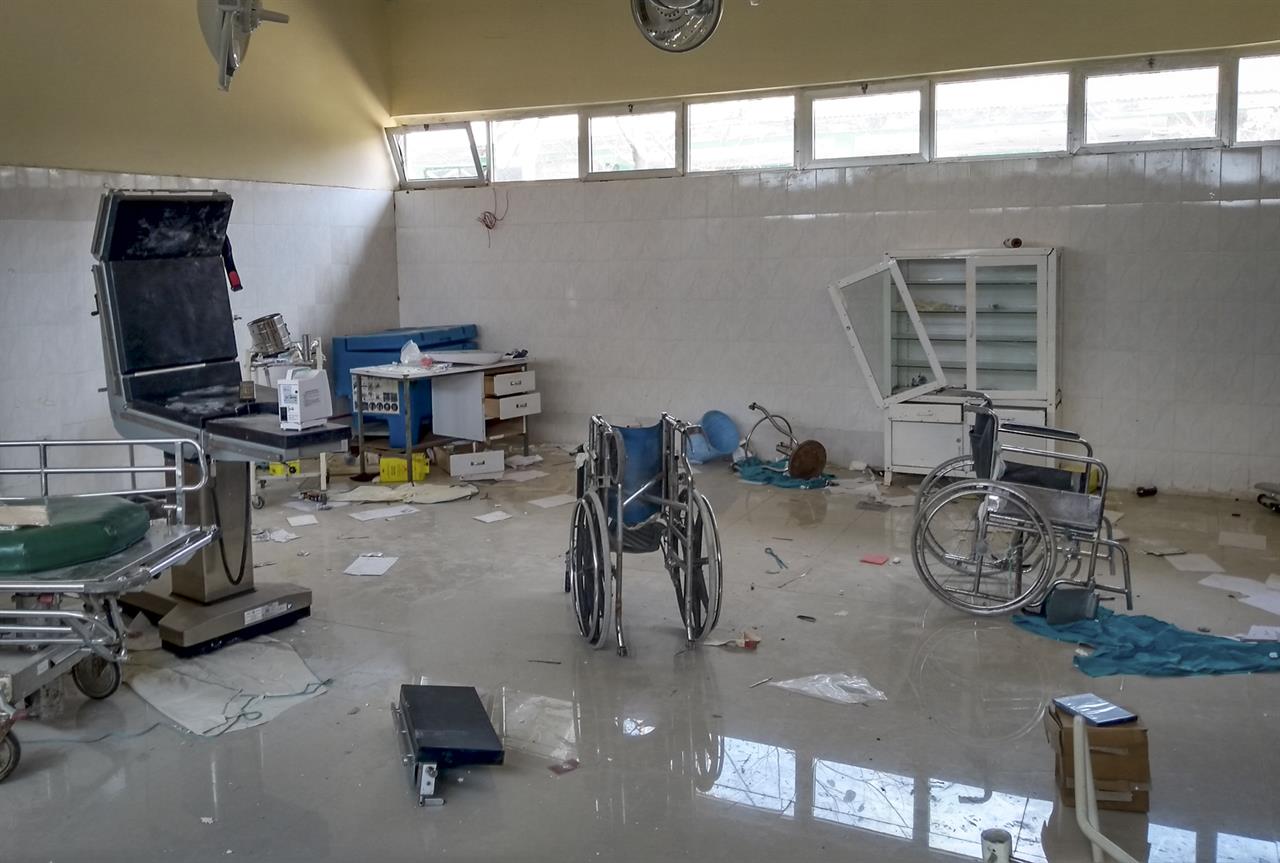 A medical clinic that was looted and vandalized in Zana, is seen in the Tigray region of northern Ethiopia Tuesday, Feb. 9, 2021. The United Nations in its latest humanitarian report on the situation in Tigray says the "humanitarian situation continues to deteriorate" as fighting intensifies across the northern region. (Medecins Sans Frontieres via AP)